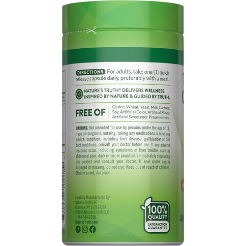 NT Turmeric 500 mg and Black Pepper, 120 quick-release capsules bottle.