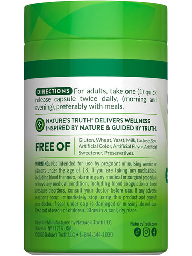 NT Saffron Extract 60 Capsules bottle with back label showing directions, warnings, and ingredients it is free of.