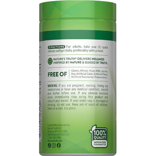 Vitamin D3 bottle with icons indicating gluten free, wheat free, yeast free, milk free, lactose free, soy free, no artificial additives.