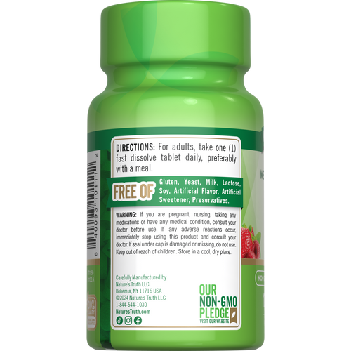 B-12 1000 mcg Methyl tablets, 120 fast-dissolve tablets per bottle for nutritional support.