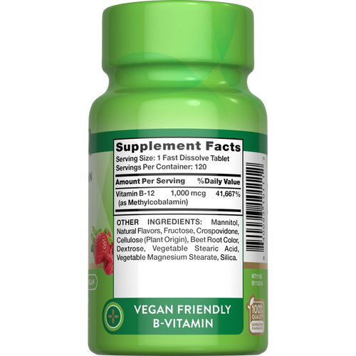 NT B-12 1000 mcg Methyl 120 Fast Dissolve Tablets displayed.