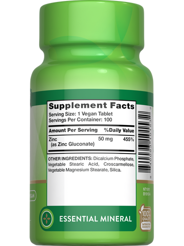 Zinc Gluconate 50 mg | Chelated