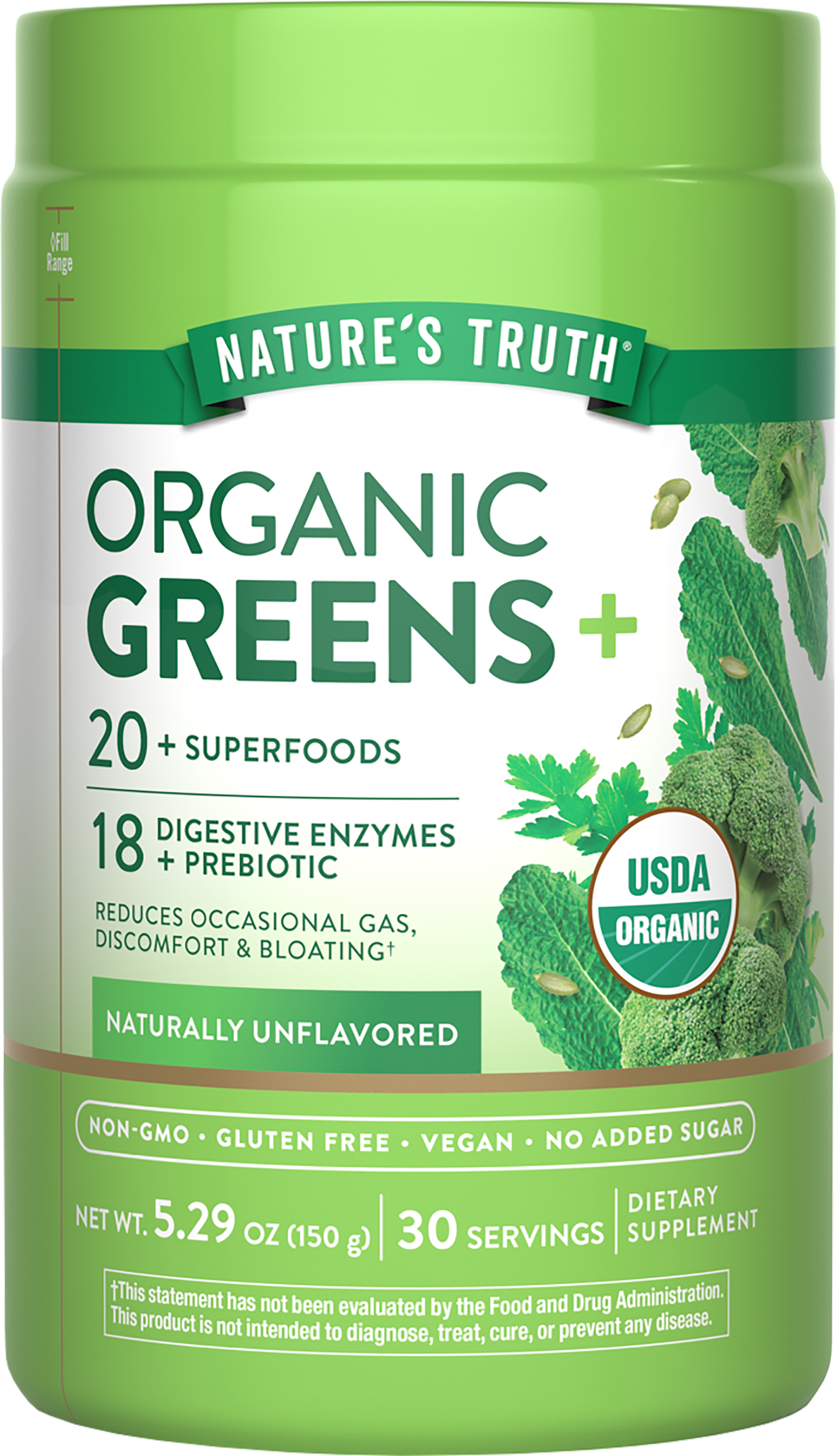 Organic Greens Digestive Enzymes & Prebiotic Blend