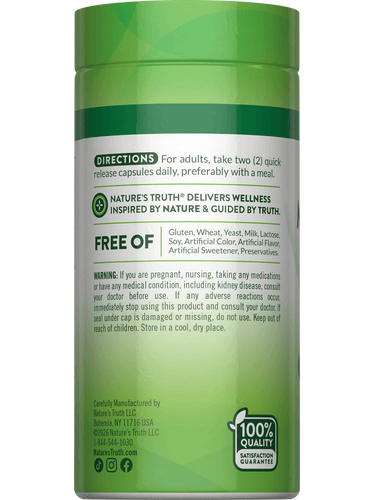 NT Magnesium Glycinate 60 quick release capsules in a bottle.