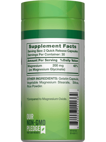NT Magnesium Glycinate with 60 quick release capsules for support and relaxation.