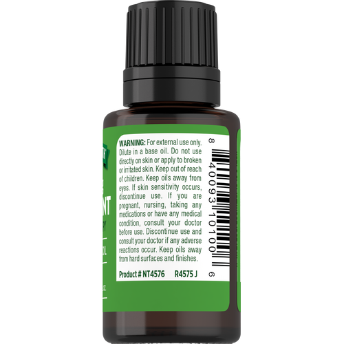 NT Peppermint Oil 15 mL bottle displayed for product viewing.