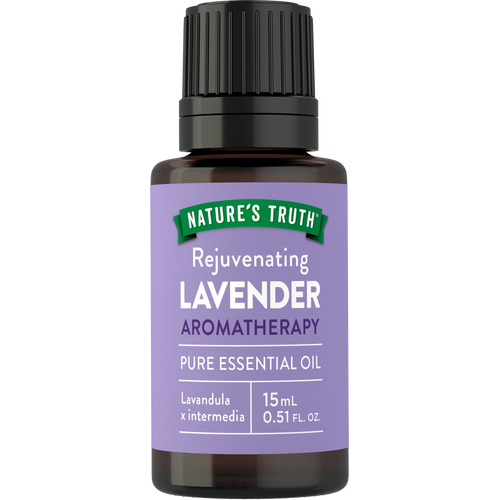 Nature's Truth Rejuvenating Lavender Aromatherapy Pure Essential Oil, 15 mL, 0.51 FL OZ, Lavandula x intermedia.
