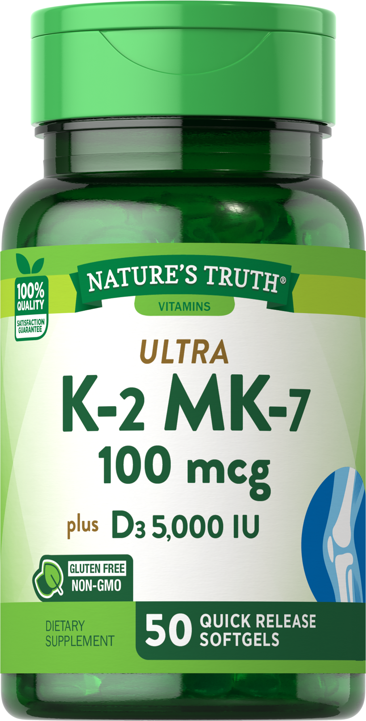 Vitamin K2 + MK7 100mcg with D3 5000IU