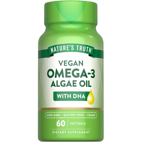 Hand holding a bottle of 60 softgels, displayed on a scale to show bulk quantity.
