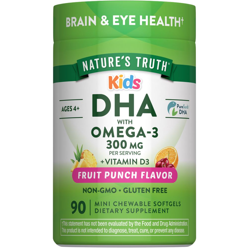 DHA para Crianças | 90 Mini Softgels Mastigáveis