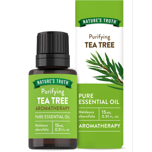 Nature's Truth Purifying Tea Tree Essential Oil 15 mL (0.51 FL. OZ.) bottle with its packaging box.