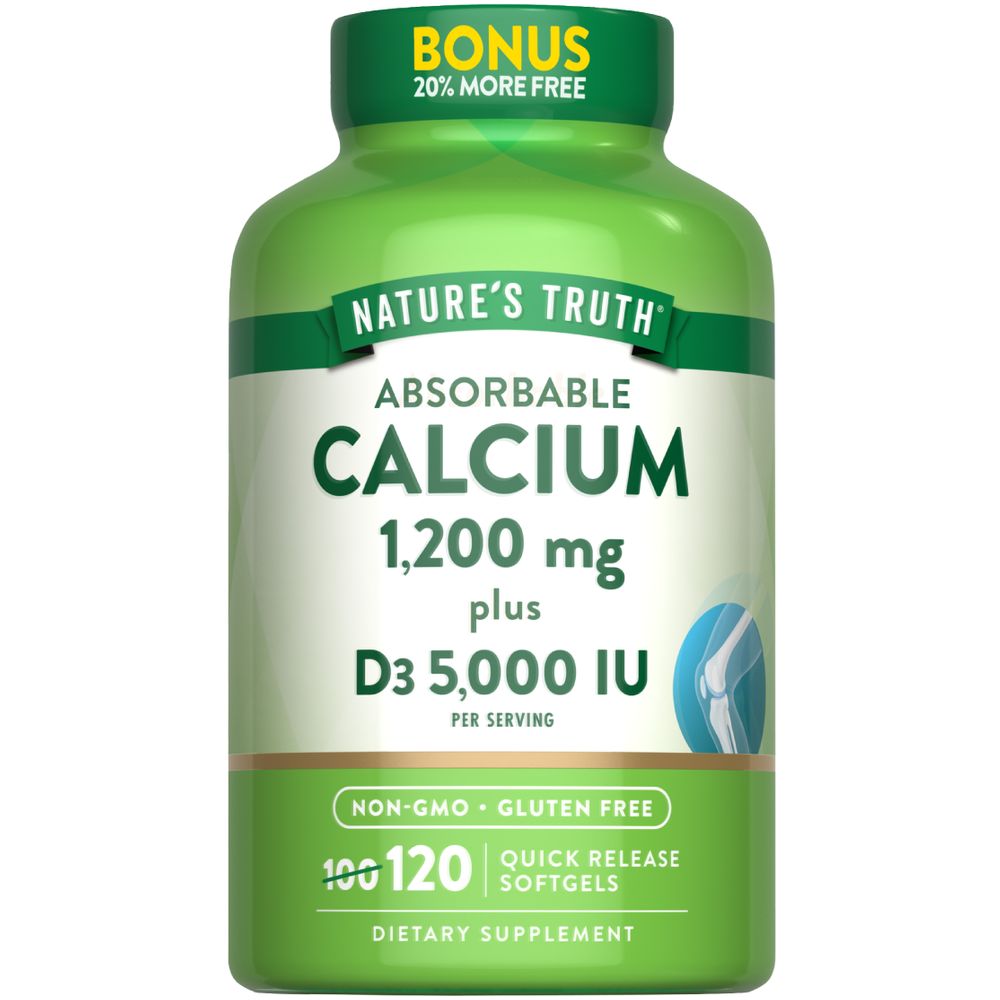 Calcium 1200 mg avec Vitamine D3 5000 UI