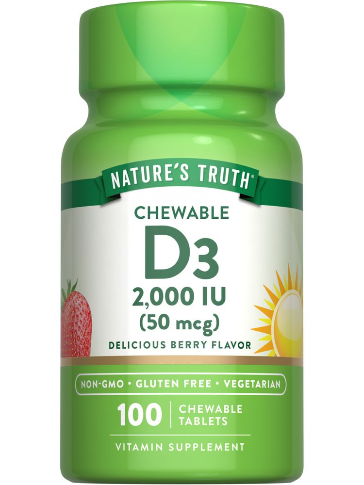 Vitamina D3 2000 IU (50 mcg) Masticables