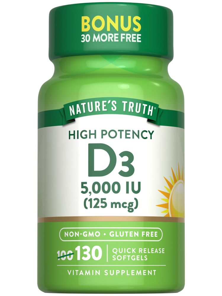 Vitamina D3 5000 IU (125 mcg) | Extra Fuerza