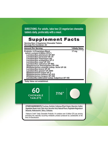 Probiótico 6 Bilhões de CFU | Mastigáveis