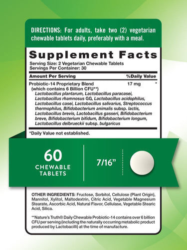 Probiótico 6 Bilhões de CFU | Mastigáveis