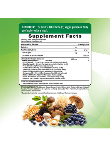 Mushroom-Komplex Gummis | 60 Stück