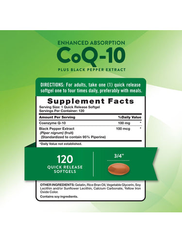 CoQ-10 100 mg with Black Pepper