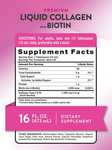 Collagene Liquido con Biotina + Vitamina C