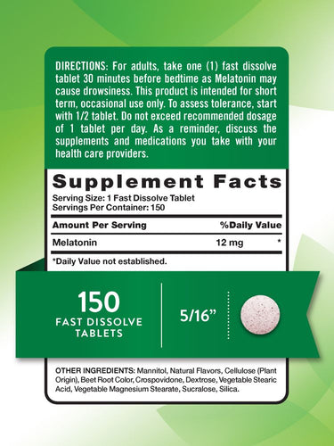 Melatonina 12mg | 150 Comprimidos