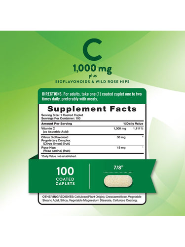 Vitamina C 1000 mg con Bioflavonoidi, Cinorrodi