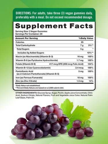Iron with B-Vitamins, Zinc