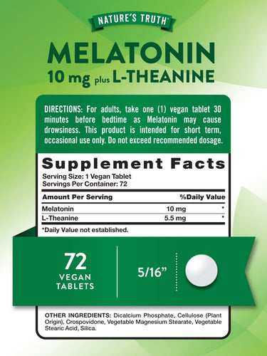 Melatonina 10 mg com L-Teanina