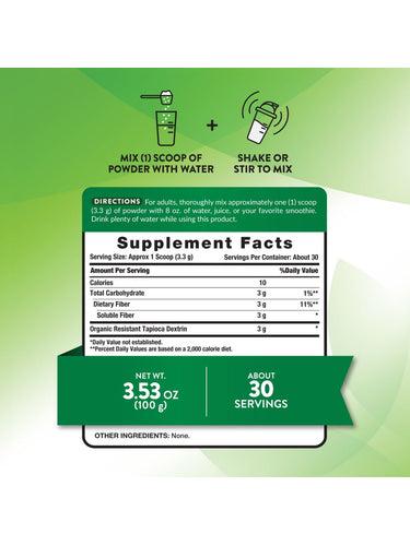 Polvo de Fibra Prebiótica | 3.53 Oz