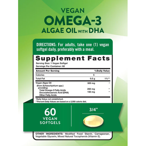 A vegan softgel on a hand scale, showing its size of 3/4 inches.