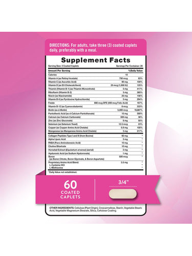 Hair Skin and Nails Vitamins with Biotin, Collagen