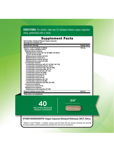 Probiotic & Prebiotic Pills | 60 Billion CFU