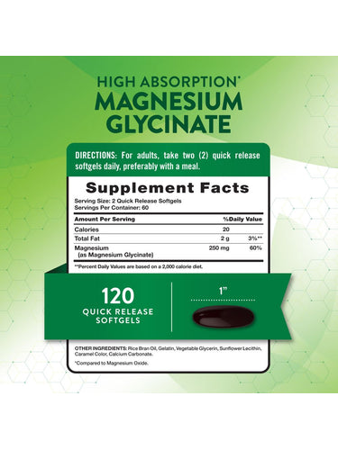 Magnesiumglycinat 250 mg | 120 Weichkapseln