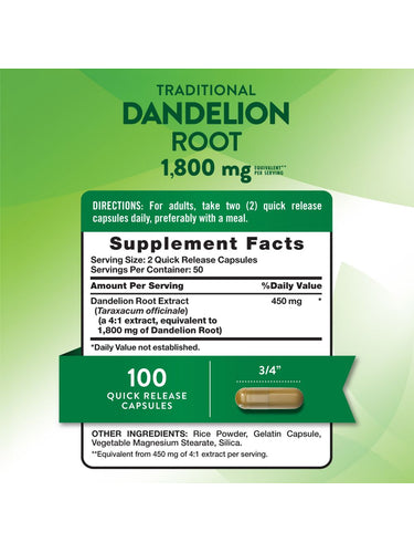 Estratto di Radice di Tarassaco 1800mg