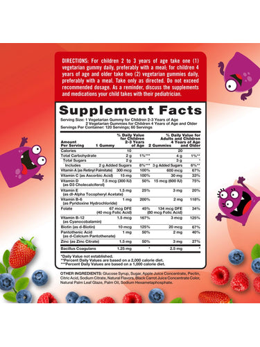 Kids Multivitamin with Probiotics | 120 Gummies