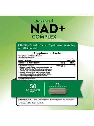 Advanced NAD+ Complex 1,000 mg | 50 Capsules