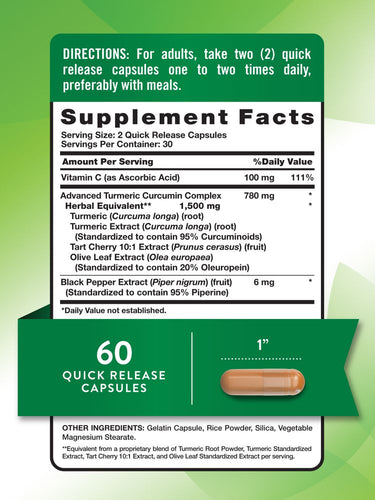 Turmeric Curcumin 1500 mg Complex with Black Pepper