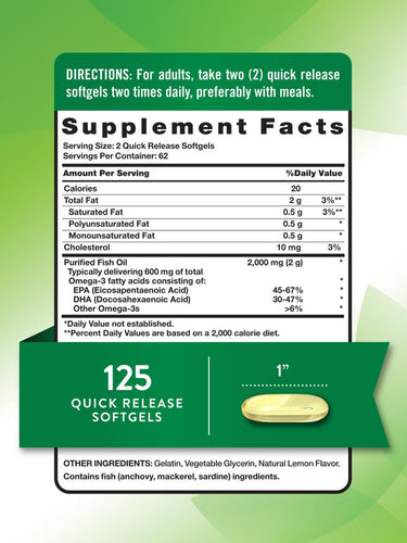 Fischöl Omega 3 2000 mg | Zitronengeschmack
