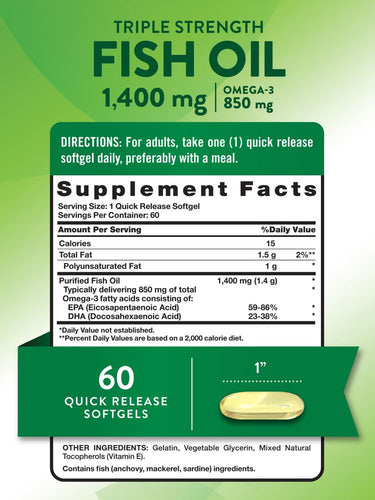 Olio di Pesce Omega 3 1400 mg