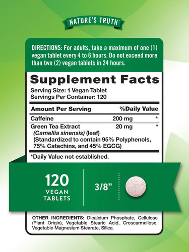 Caféine 220 mg avec Extrait de Thé Vert