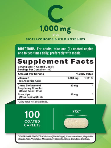Vitamin C 1000 mg with Bioflavonoids, Rose Hips