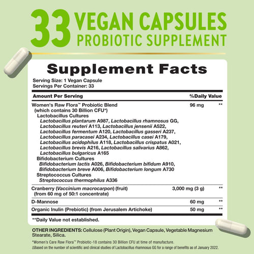 Probiotique pour Femmes 30 Milliards d'UFC | 33 Capsules