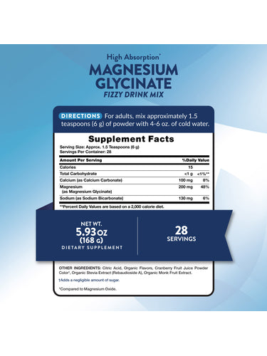 Magnesium Glycinate Drink Mix | Raspberry Lemon Flavor