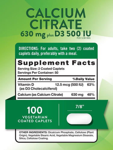 Citrate de Calcium avec Vitamine D3