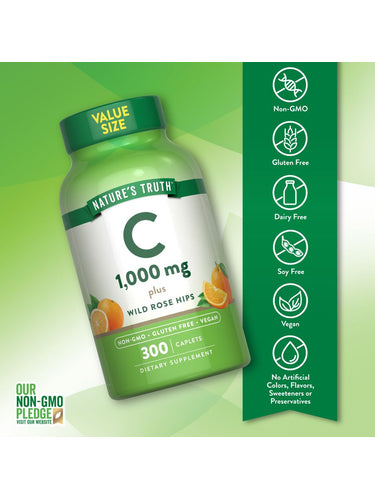 Vitamin C 1000 mg mit Hagebutten