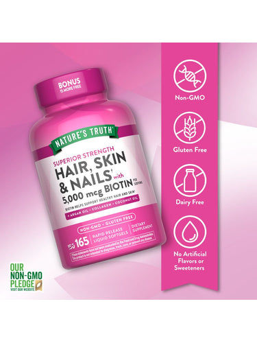Hair, Skin & Nails with Biotin 5000 mcg