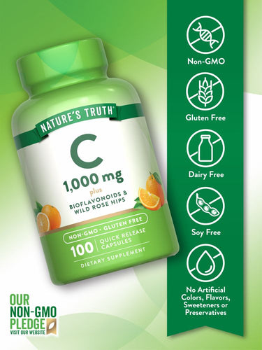 Vitamin C 1000 mg with Bioflavonoids, Rose Hips