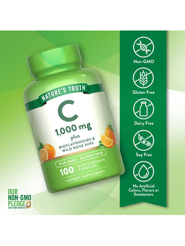 Vitamina C 1000 mg con Bioflavonoides y Escaramujos
