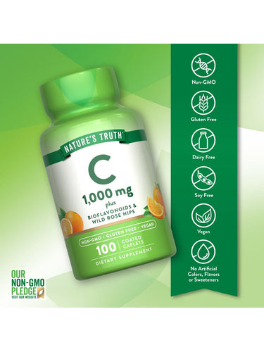 Vitamin C 1000 mg with Bioflavonoids, Rose Hips