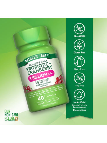 Probiotiques pour Femmes avec Canneberge | 5 Milliards d'UFC