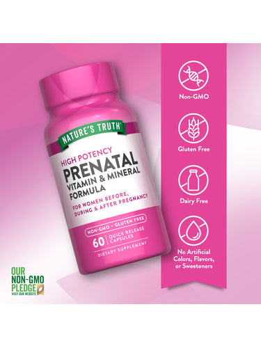 Prenatal Vitamins with Folic Acid | 60 Capsules